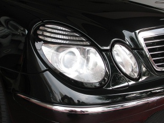 Mercedes-Benz E class ѥѡ W211 BLACK<br>HEAD LIGHT RING 07y LOOK 奤᡼