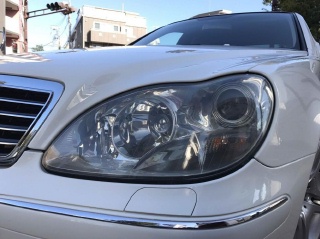Mercedes-Benz S class 用パーツ 『W220 03y- ヘッドライトレンズ』 装着イメージ